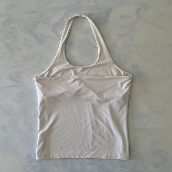 Anchor Blue White Spandex Halter Top - Picture 2 of 7